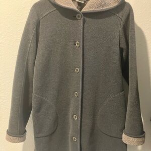 L.L. Bean Women's Gray Coat Jacket with Hoodie Size S